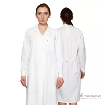 Халат медицинский женский "Эконом" белый фото 1