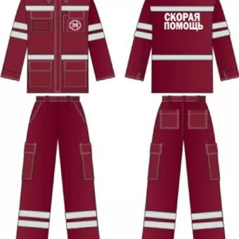 Костюм демисезонный мужской Скорая помощь Вектор (тк.Темп,210), бордовый фото 1