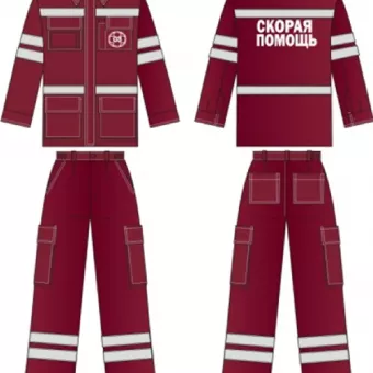 Костюм демисезонный женский Скорая помощь Вектор (тк.Темп,210), бордовый фото 1