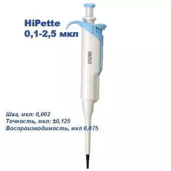 Одноканальный дозатор DLAB переменного объема HiPette 0,1-2,5 мкл фото 1