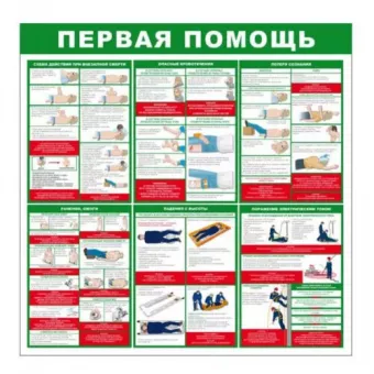Стенд «Первая помощь» (Пластик 1000 x 1000) фото 1