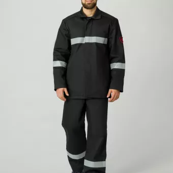 Костюм сварщика WORKER 3 кл.защиты (тк.100% хб,500) КСв №124 W, черный фото 1